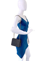 Chanel 1987 Vintage Black Giant Logo Mini Flap Bag 24k GHW C8Z