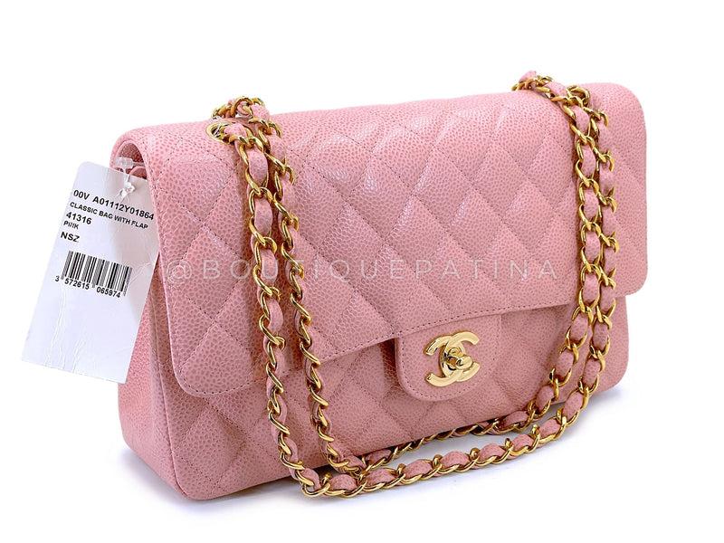 Rare New Chanel 2004 Vintage Pink Sakura Caviar Medium Classic