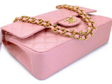 Rare New Chanel 2004 Vintage Pink Sakura Caviar Medium Classic Double Flap Bag 24k GHW BPI