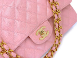 Rare New Chanel 2004 Vintage Pink Sakura Caviar Medium Classic Double Flap Bag 24k GHW BPI