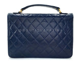Chanel Vintage 1986 Double Turnlock Mini Briefcase Charm Crossbody Flap Bag 2G4