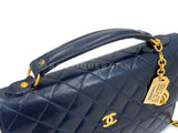 Chanel Vintage 1986 Double Turnlock Mini Briefcase Charm Crossbody Flap Bag 2G4