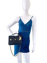 Chanel Vintage 1986 Double Turnlock Mini Briefcase Charm Crossbody Flap Bag 2G4