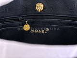 Chanel 90s Vintage Black Caviar Timeless Medium Turnlock Shopper Tote Bag 24k GHW EMO