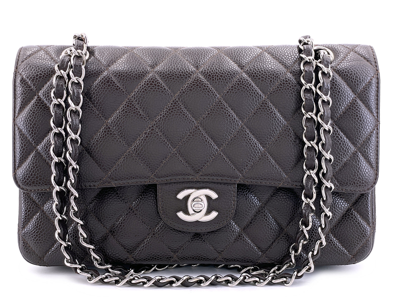 未開封　CHANEL 2個セット Chanel 2007 Vintage Dark Brown Caviar Medium Classic Double Flap