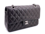 Chanel 2007 Vintage Dark Brown Caviar Medium Classic Double Flap Bag SHW  FSI