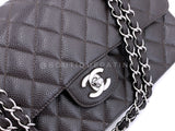 Chanel 2007 Vintage Dark Brown Caviar Medium Classic Double Flap Bag SHW  FSI
