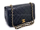 Pristine Chanel 1989 Vintage Black Lambskin Medium Full Flap Bag 24k GHW XQF