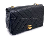 Pristine Chanel 1989 Vintage Black Lambskin Medium Full Flap Bag 24k GHW XQF