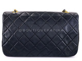 Pristine Chanel 1989 Vintage Black Lambskin Medium Full Flap Bag 24k GHW XQF