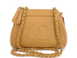 Chanel 1997 Vintage Beige Caviar Crossbody Mini Pouch Bag 24k GHW STT