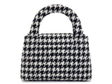 Chanel 24A Black White Houndstooth Small Kelly 2-Way Flap Bag 6NV