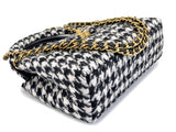 Chanel 24A Black White Houndstooth Small Kelly 2-Way Flap Bag 6NV