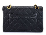 Chanel 2001 Vintage Black Caviar Small Classic Double Flap Bag 24k GHW  9TI