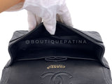 Chanel 2001 Vintage Black Caviar Small Classic Double Flap Bag 24k GHW  9TI