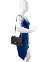 Chanel 2001 Vintage Black Caviar Small Classic Double Flap Bag 24k GHW  9TI