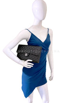 Chanel 2020 Black Caviar Timeless Flap Clutch Bag SHW DTG