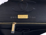 Chanel 2017 Gold Python Black Suede Medium Classic Double Flap Bag GHW S2O