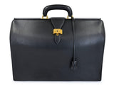 Hermes Vintage 1995 Black Fjord Sac a Depeche Dulles Pilots Doctor's bag D3A
