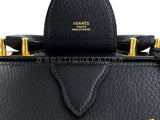 Hermes Vintage 1995 Black Fjord Sac a Depeche Dulles Pilots Doctor's bag D3A