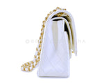 Chanel 2005 Vintage White Caviar Medium Classic Double Flap Bag 24k GHW 4RF