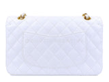 Chanel 2005 Vintage White Caviar Medium Classic Double Flap Bag 24k GHW 4RF