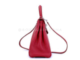 Hermes Red Rouge Garance 28cm Kelly Bag Clemence PHW 296