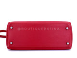 Hermes Red Rouge Garance 28cm Kelly Bag Clemence PHW 296