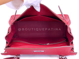 Hermes Red Rouge Garance 28cm Kelly Bag Clemence PHW 296