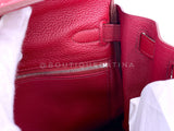Hermes Red Rouge Garance 28cm Kelly Bag Clemence PHW 296