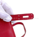 Hermes Red Rouge Garance 28cm Kelly Bag Clemence PHW 296