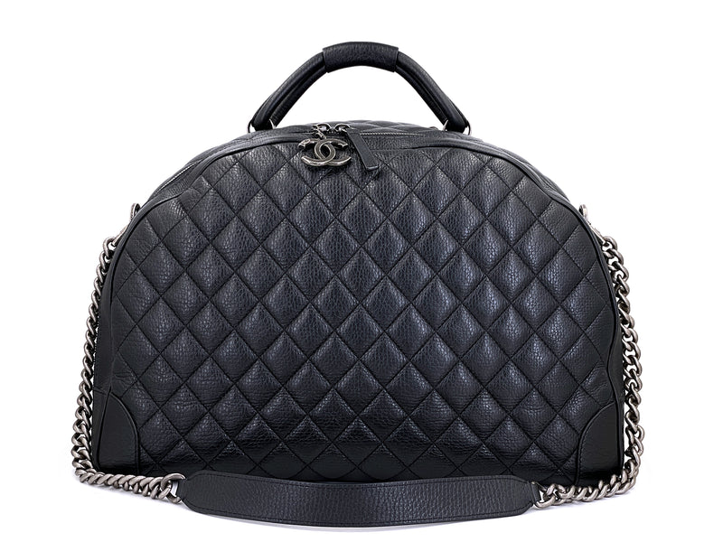 Chanel Airlines Grained Calfskin Oversized Bowler Duffle Bag RHW BZS