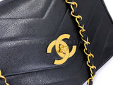 Chanel 1994 Vintage Black Caviar Jumbo Envelope Flap Bag 24k GHW ZB1