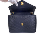 Chanel 1994 Vintage Black Caviar Jumbo Envelope Flap Bag 24k GHW ZB1