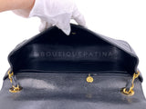 Chanel 1994 Vintage Black Caviar Jumbo Envelope Flap Bag 24k GHW ZB1