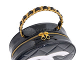 Chanel 1995 Barbie Vanity Round Patent Circle Case Bag 