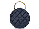 Chanel 1995 Barbie Vanity Round Patent Circle Case Bag 