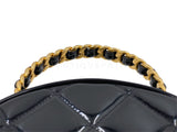 Chanel 1995 Barbie Vanity Round Patent Circle Case Bag 
