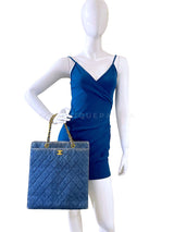 Chanel 1994 Vintage N/S Denim Shopper Tote Bag 24k GHW 4T5