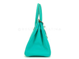 Rare Pristine 2008 Hermès Birkin 30 Blue Lagoon Togo Tote Bag PHW Bleu Lagon D6L
