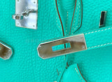Rare Pristine 2008 Hermès Birkin 30 Blue Lagoon Togo Tote Bag PHW Bleu Lagon D6L