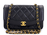 Pristine Chanel 1994 Vintage Black Small Diana Bag Lambskin 24k GHW VTN
