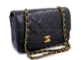 Pristine Chanel 1994 Vintage Black Small Diana Bag Lambskin 24k GHW VTN