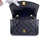 Pristine Chanel 1994 Vintage Black Small Diana Bag Lambskin 24k GHW VTN