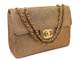 Chanel 1991 Vintage Gold Byzantine Brocade Silk Maxi Classic Flap Bag 24k GHW A6D