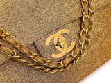 Chanel 1991 Vintage Gold Byzantine Brocade Silk Maxi Classic Flap Bag 24k GHW A6D