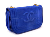 Chanel 1986 Vintage Royal Blue Suede Timeless Crossbody Flap Bag E6H