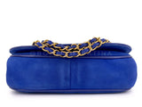 Chanel 1986 Vintage Royal Blue Suede Timeless Crossbody Flap Bag E6H