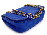 Chanel 1986 Vintage Royal Blue Suede Timeless Crossbody Flap Bag E6H