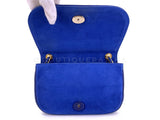 Chanel 1986 Vintage Royal Blue Suede Timeless Crossbody Flap Bag E6H